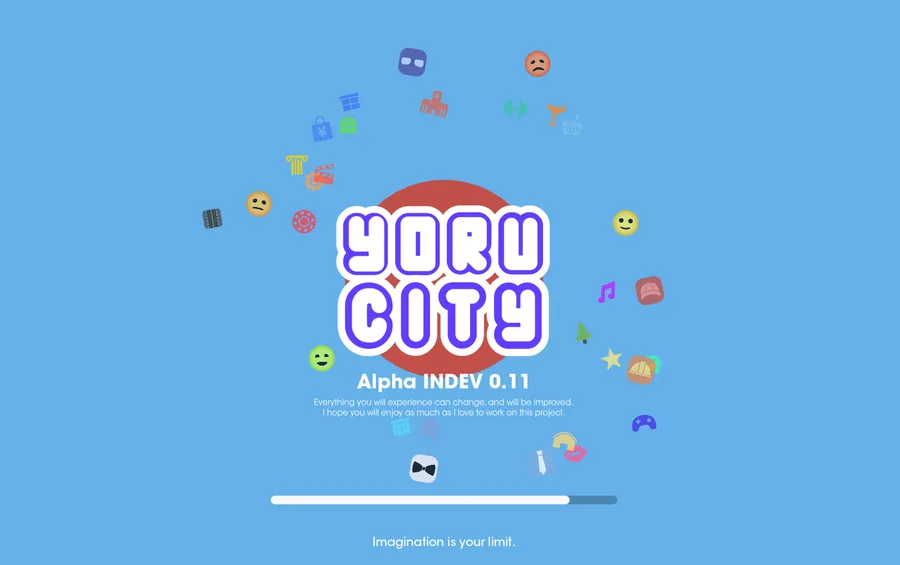 Écran titre de Yoru City, version alpha